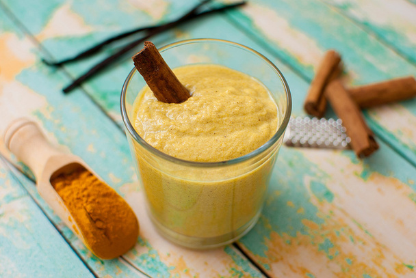 healthy turmeric smoothie - Photo, Image