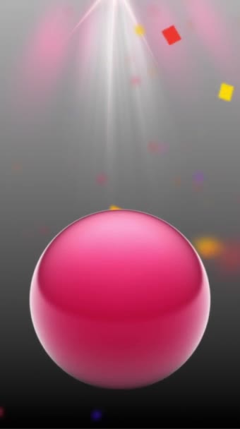 palla rossa rimbalzante con immagine verticale e sfondo di movimento - Filmati, video