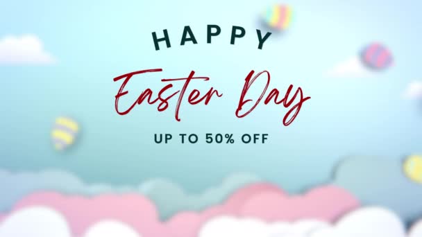 Easter Day Sale Up To 50 Percent animated text - Filmagem, Vídeo