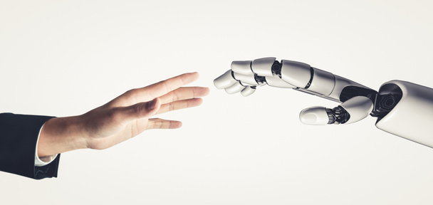 Futura inteligencia artificial y aprendizaje automático para robot androide AI o cyborg - Foto, imagen