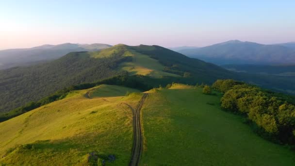 Picturesque green hills from a bird's eye view. Filmed in UHD 4k video. - Footage, Video