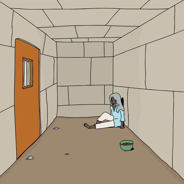 Anciano en prisión
 - Vector, imagen