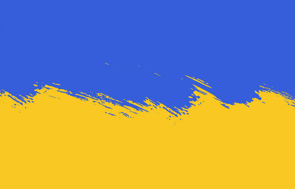 Pincel acidente vascular cerebral com a bandeira nacional azul e amarela da Ucrânia. Grunge aquarela pintura bandeira da Ucrânia. Símbolo, cartaz, bandeira da bandeira nacional. Desenho de aquarela estilo vetorial. Isolado em branco. - Vetor, Imagem
