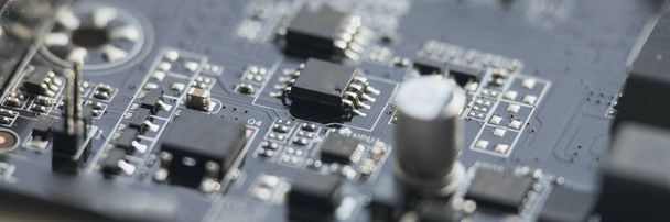 Close up image : electrical circuit mother board from computer - Photo, Image