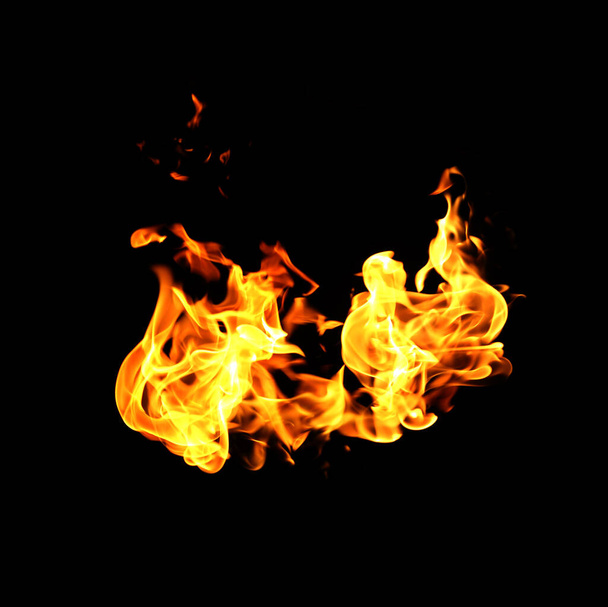 Fire plameny kolekce izolované na černém pozadí - Fotografie, Obrázek