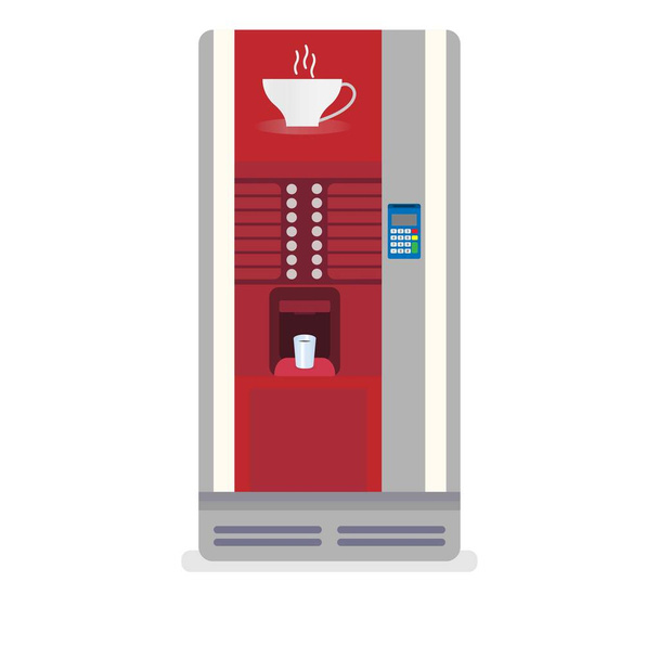 Торговый автомат кофе и чая на белом фоне - Вектор,изображение