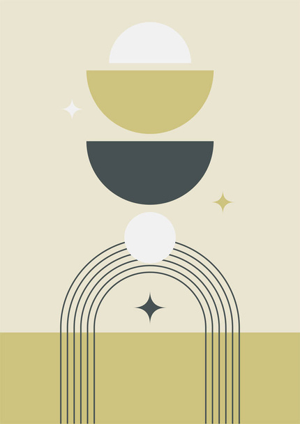 абстрактна форма ясно барвистий плоский Бохо геометричний нейтральний дизайн плакат
 - Вектор, зображення