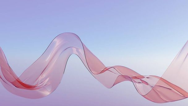Windy fabric ribbon as an abstract wallpaper. 3d rendering. - Photo, Image