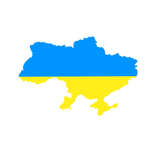 Mapa do país da Ucrânia. Mapa do país da Ucrânia com símbolo de bandeira nacional. parar a guerra na Ucrânia.  - Foto, Imagem