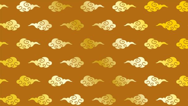  Cloud patroon illustratie van traditionele Chinese stijl patroon.Een illustratie met eenvoudige cloud silhouetten opgesteld, die kan worden gebruikt als achtergrond voor uw ontwerp. - Foto, afbeelding