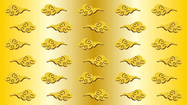 Wolkenpatroon illustratie van traditionele Chinese stijl patroon.Een felgekleurde wolkenpatroon illustratie die kan worden gebruikt als achtergrond voor uw ontwerp. - Foto, afbeelding