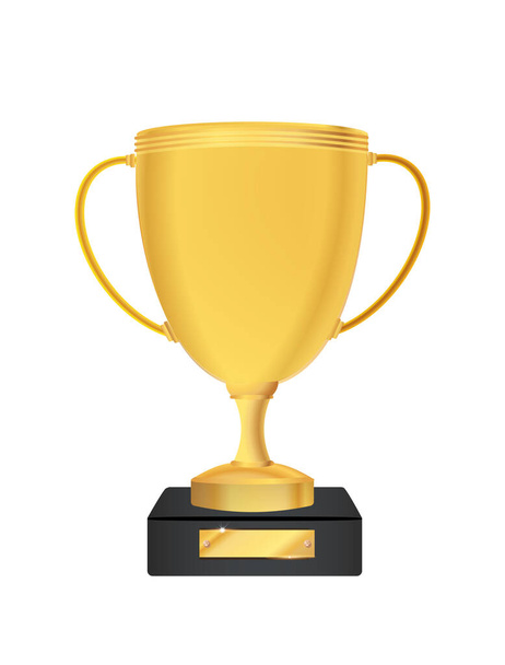 Winner cup isolated. Golden trophy on a transparent background. Vector illustration. - Vector, Image