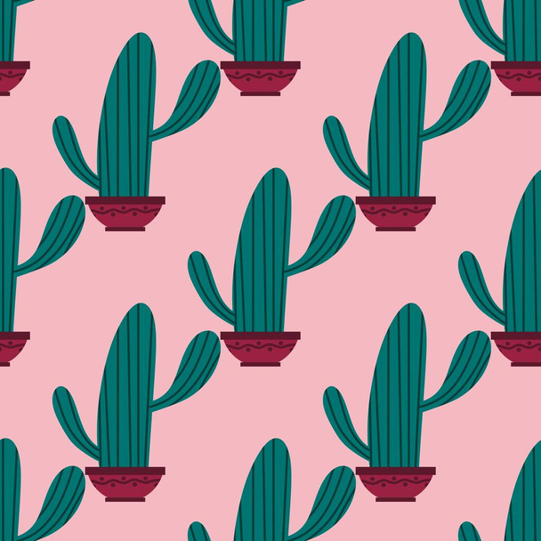 Floral seamless cactus pattern for fabrics and textiles and packaging and gifts and cards and linens and kids - Foto, Imagen
