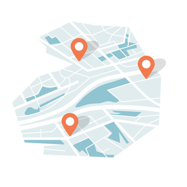 Mappa della città con icone di navigazione
 - Vettoriali, immagini