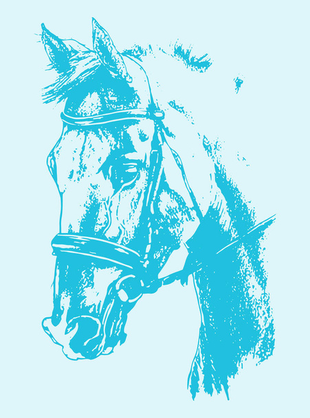 Kresba nebo náčrt běžícího obrysu koně upravitelná ilustrace - Vektor, obrázek