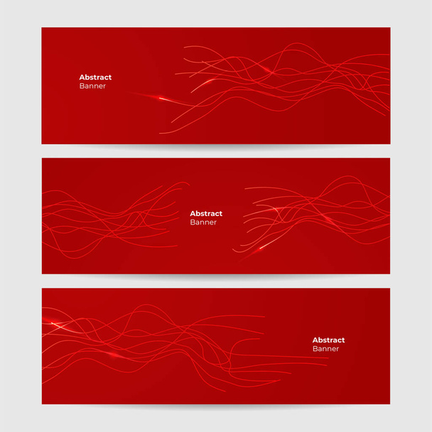 Technology global red wide banner design background - Wektor, obraz
