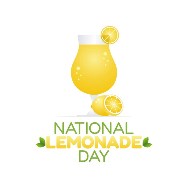 vector graphic of national lemonade day good for national lemonade day celebration. flat design. flyer design.flat illustration. - Vector, Image