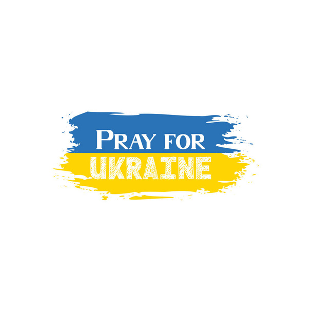 Unterstützt die Ukraine. Betet für den Frieden in der Ukraine. Symbol der blauen und gelben Flagge - Vektor, Bild