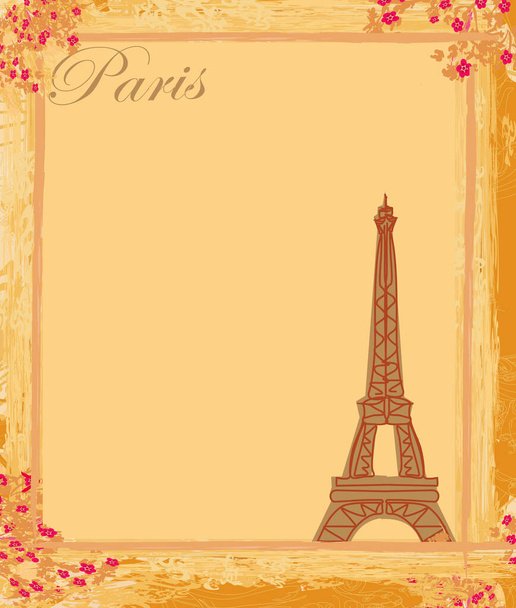Eiffel tower artistic grunge frame  - Vector, afbeelding