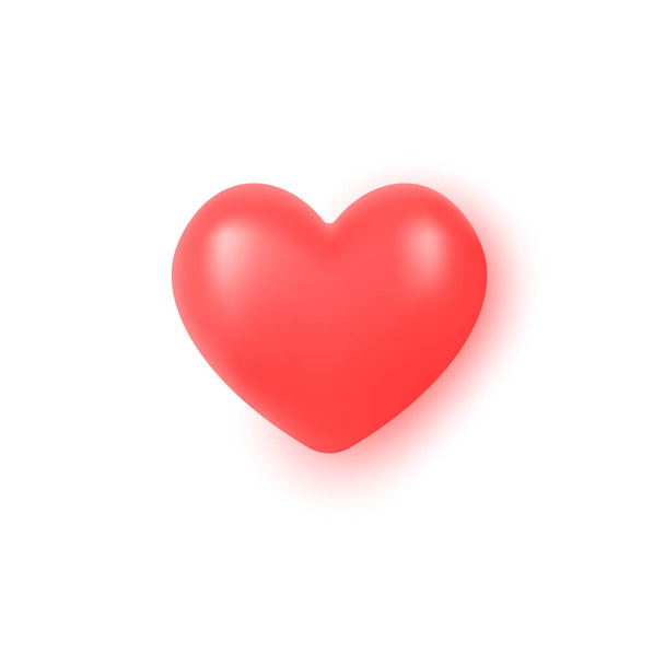 3D ikon, mint és piros szív egy minimalista rajzfilm stílusban. gomb a közösségi oldalakhoz. vektor illusztráció elszigetelt fehér háttér. - Vektor, kép