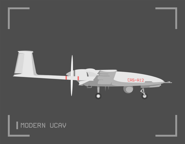 Realistic modern unmanned combat aerial vehicle, military UCAV. - ベクター画像
