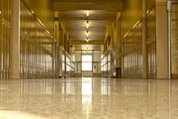 Empty high school corridor - Photo, Image