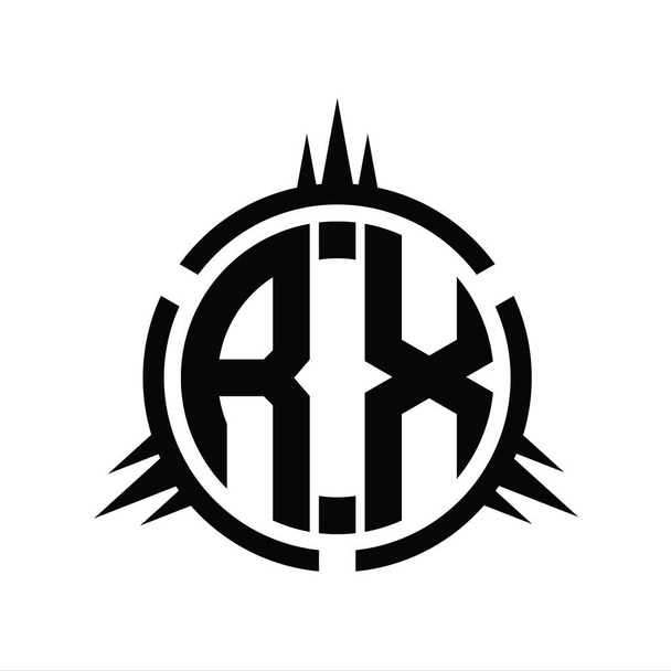 RX-Logo-Monogramm isoliert auf Design-Vorlage für Kreiselemente - Foto, Bild