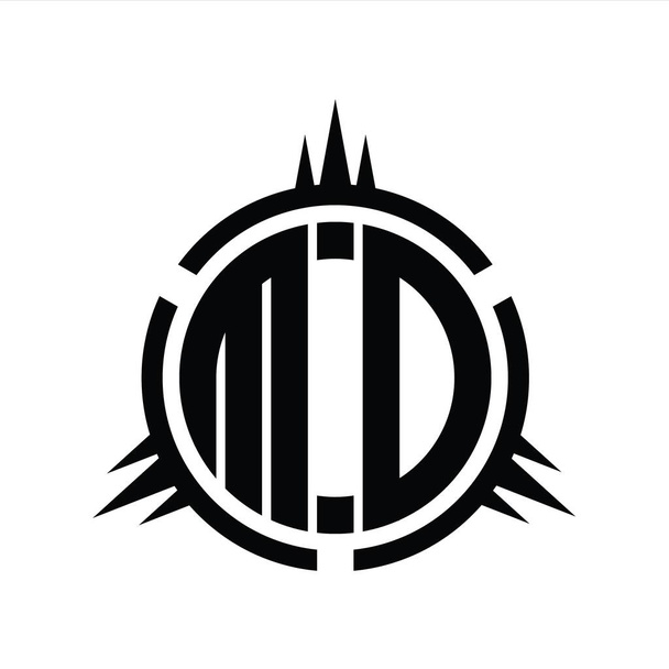 Monogram loga MD izolovaný na šabloně návrhu kruhového prvku - Fotografie, Obrázek