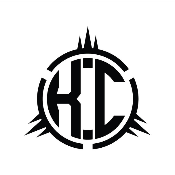 KC Logo monogram isolated on circle element design template - Photo, Image