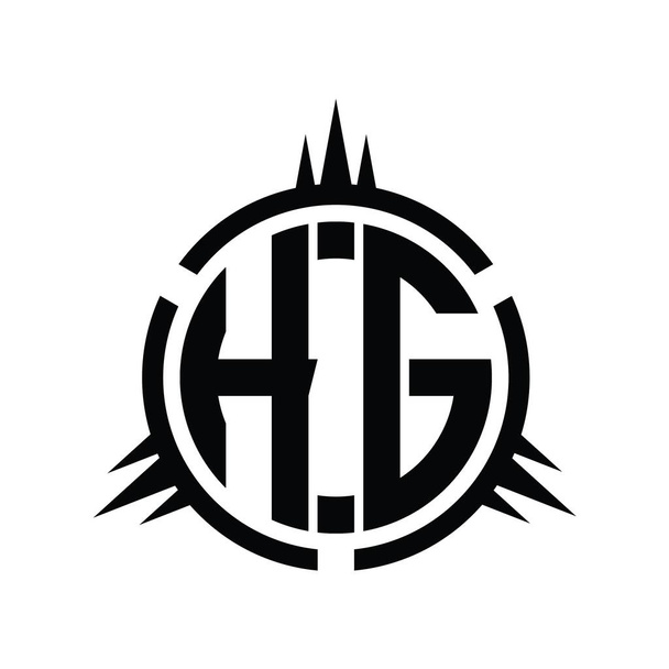 HGサークル要素設計テンプレート上で分離されたロゴのモノグラム - 写真・画像