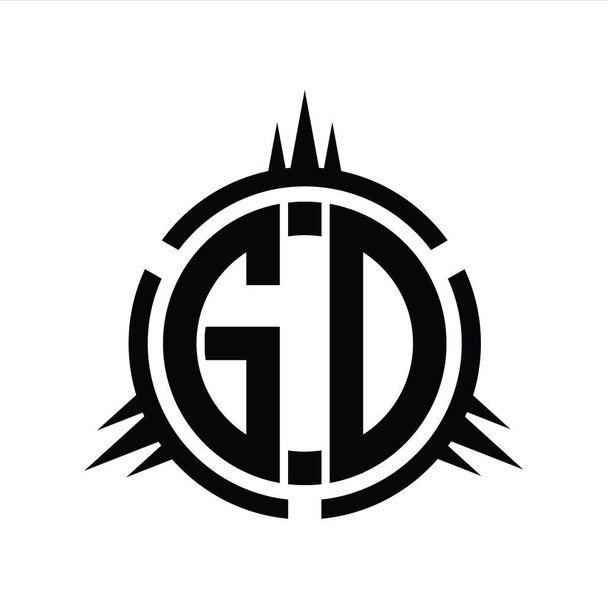 GD Logo-Monogramm isoliert auf Design-Vorlage für Kreiselemente - Foto, Bild