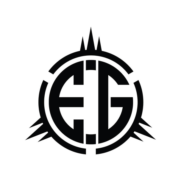 EG Logo monogramme isolé sur le modèle de conception d'éléments circulaires - Photo, image