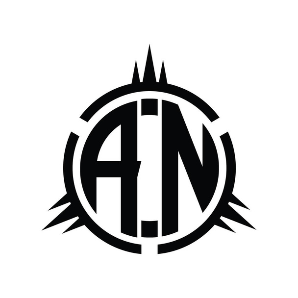 AN Logo monograma aislado en plantilla de diseño de elemento de círculo - Foto, imagen