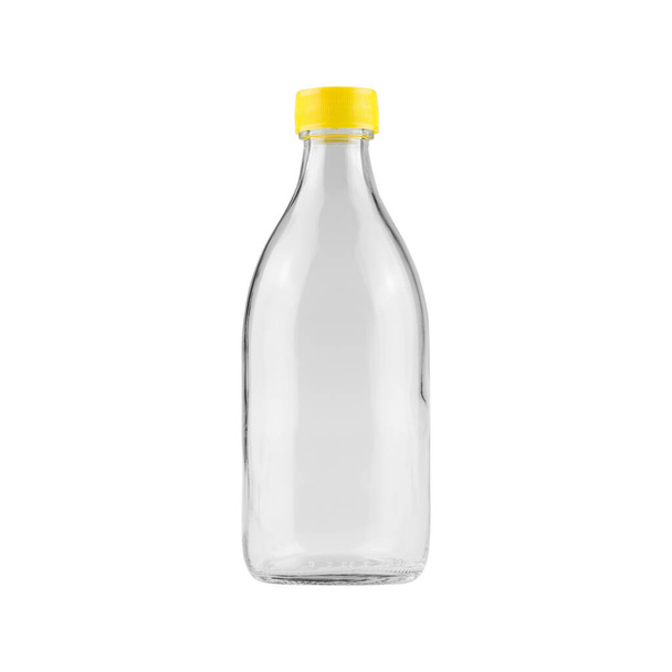 Glasflasche isoliert auf weißem Hintergrund - Wege schneiden - Foto, Bild