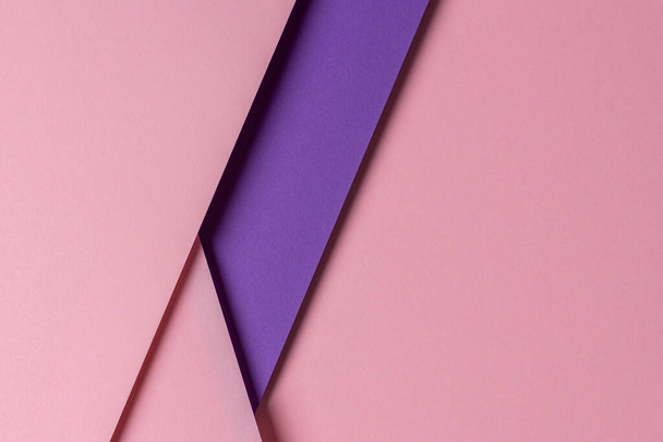 Αφηρημένο δημιουργικό γεωμετρικό παστέλ ροζ και μωβ βιολετί φόντο χαρτί με αντίγραφο χώρου - Φωτογραφία, εικόνα