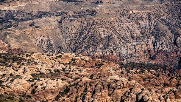 Beautiful desert mountains landscape. Wadi Dana, Jordan. - Foto, Imagem