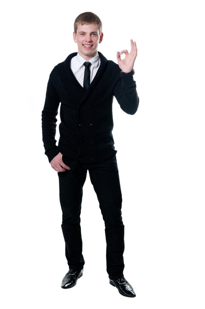 The young man in a black cardigan - Fotografie, Obrázek