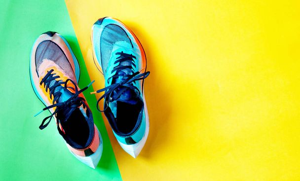 colorful running shoe on color background - Photo, Image