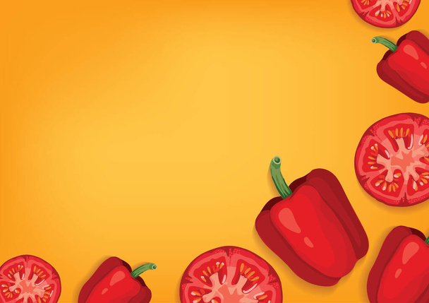 vector de fondo de frutas y verduras frescas para el fondo de pantalla  - Vector, imagen