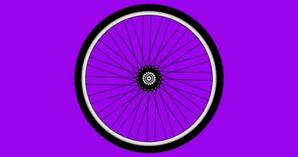 Rear bicycle wheel spinning spiked bicycle tire Bike rubber. Mountain tyre Fitness cycle Mountainbike - Footage, Video