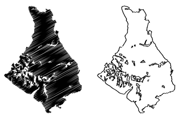 Isla de Andros del Norte (Commonwealth of The Bahamas, Cenrtal America) mapa vector ilustración, garabato boceto mapa de Andros del Norte - Vector, imagen