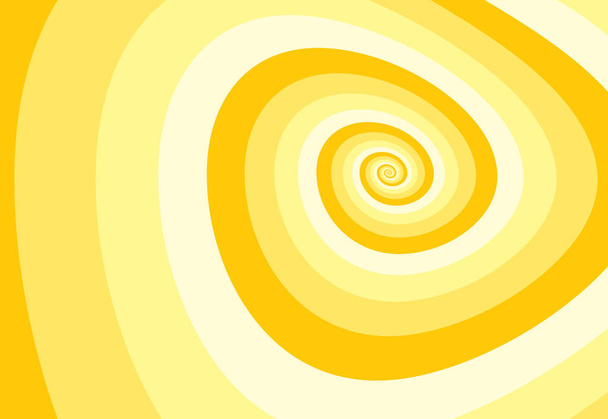 Zarys żywe jasnobiałe farby narysowane krzywe nieskończony wybuch artysta malarstwo logo wystrój stylu retro druku. Close up view nowoczesny jasny żółty zawroty głowy przepływ płynu cykl Pinwheel zawroty głowy - Wektor, obraz