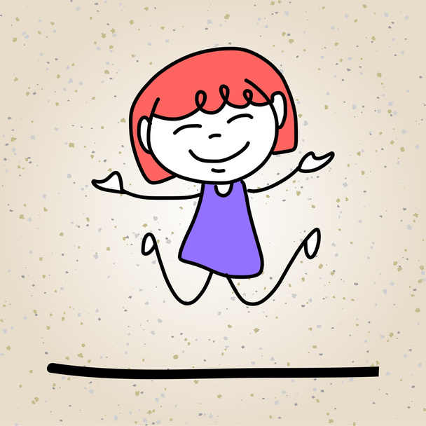 dibujo a mano dibujos animados abstractos niños felices
 - Vector, imagen