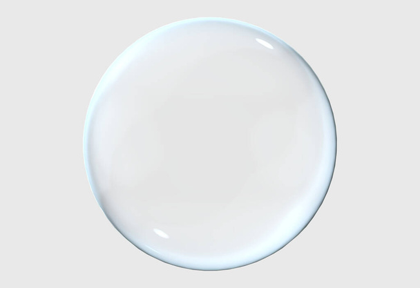3d textura de luz blanca de reflexión sobre burbuja áspera aislada sobre fondo blanco. Burbuja abstracta brillante 3d forma geométrica objeto ilustración renderizar con ruta de recorte. - Foto, imagen
