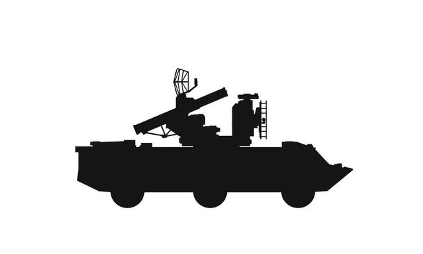 対空ミサイルシステムオサ。戦争と軍隊のシンボル。軍事概念、インフォグラフィック、ウェブデザインのための孤立したベクトル画像 - ベクター画像