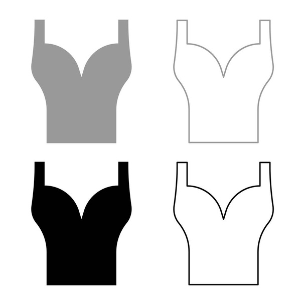 Brassieres and Bras Black Silhouettes Vector Icons Set Stock