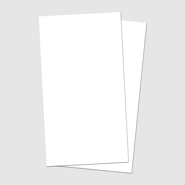 灰色の背景の空白のホワイト ペーパー (4"x 8") チラシ - 写真・画像