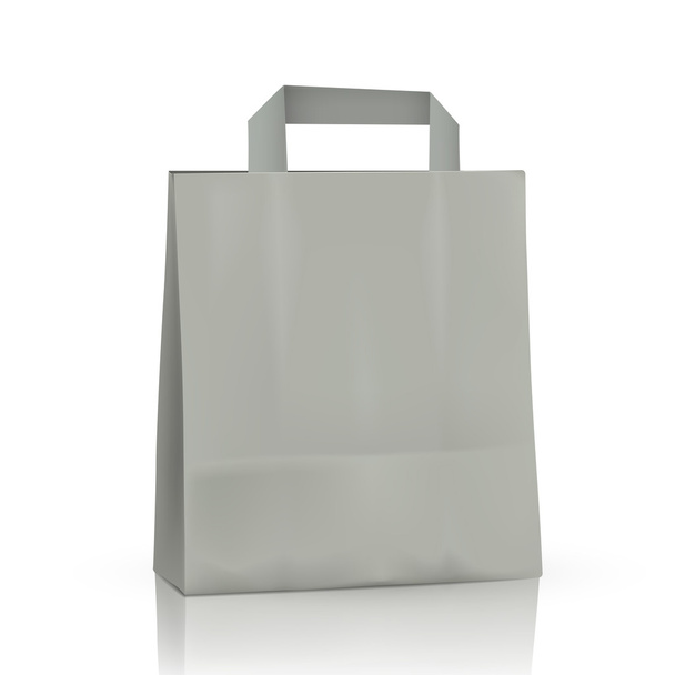 blank paper bag in grey  - Vector, Image