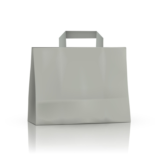 blank paper bag in grey  - Vector, Image