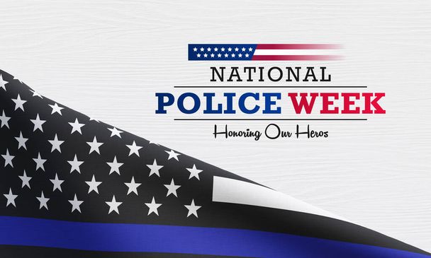Národní policejní týden (NPW) je každý rok v květnu ve Spojených státech, který vzdává hold místním, státním a federálním důstojníkům, kteří zemřeli nebo jsou postiženi při výkonu služby. 3D vykreslování - Fotografie, Obrázek